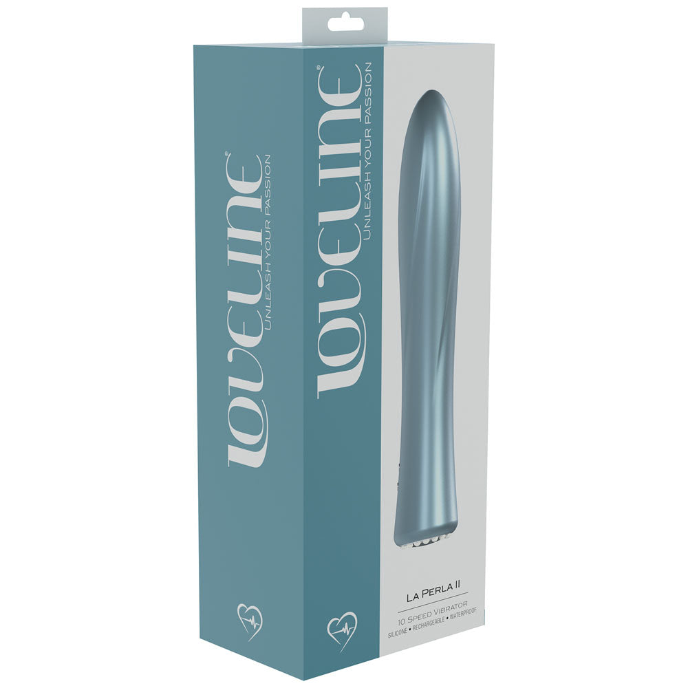 LOVELINE La Perla II -  - Pearlescent  19.2 cm USB Rechargeable Vibrator in elegant packaging.