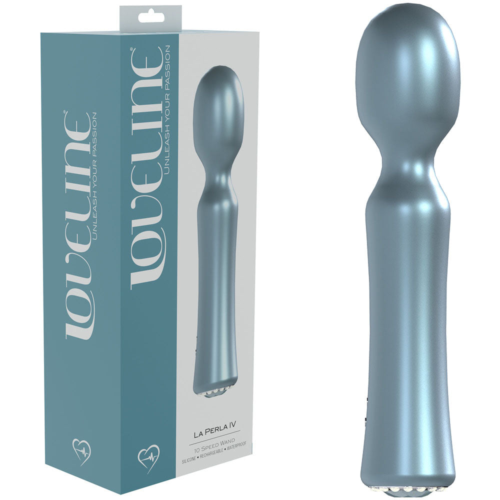 LOVELINE La Perla IV -  - Pearlescent  19.2 cm USB Rechargeable Massage Wand in sleek packaging for intimate essentials.