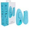 LOVELINE Celeste -  -  USB Rechargeable Panty Vibrator with Wireless Remote, blue design and remote control.