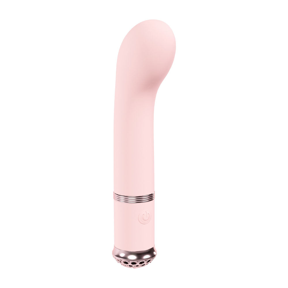 LOVELINE Cherie -  -  14 cm USB Rechargeable Vibrator, smooth G-spot vibe in soft pink silicone for intimate essentials.