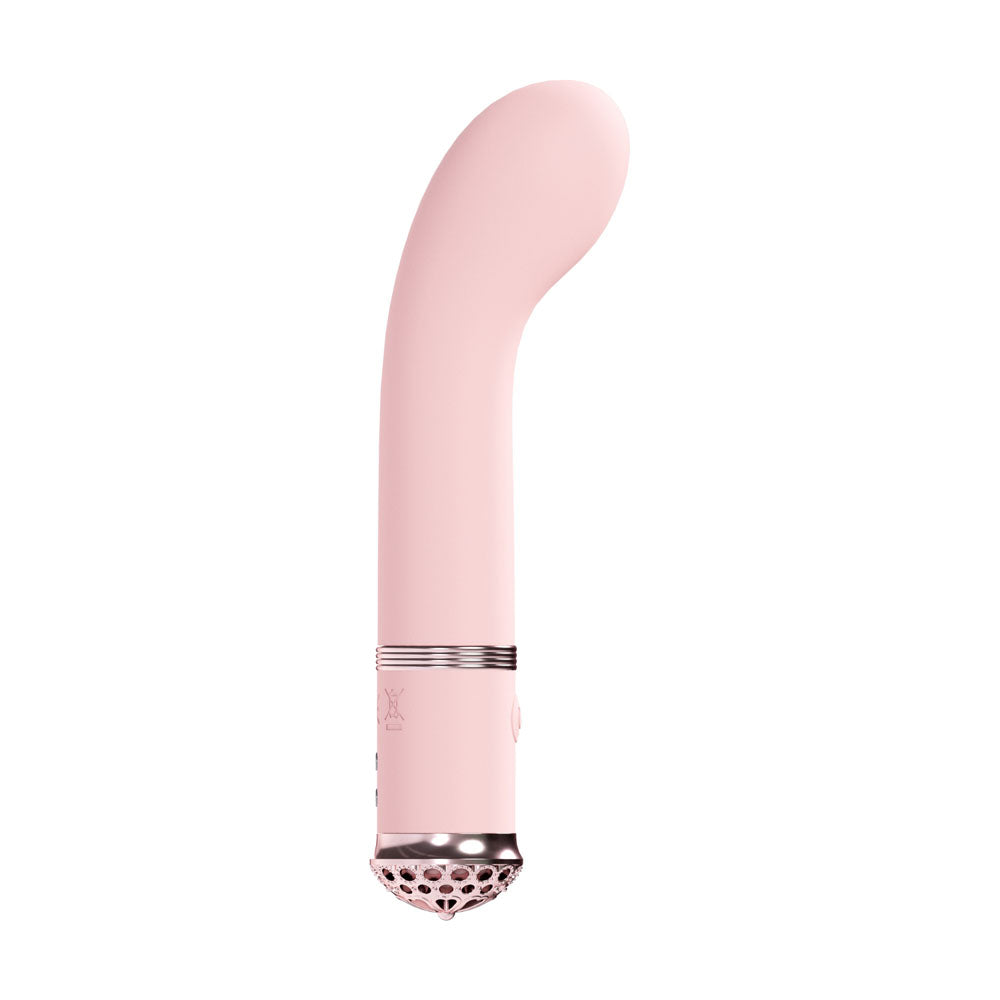 LOVELINE Cherie -  -  14 cm USB Rechargeable Vibrator in soft pink, designed for intimate pleasure and G-spot stimulation.