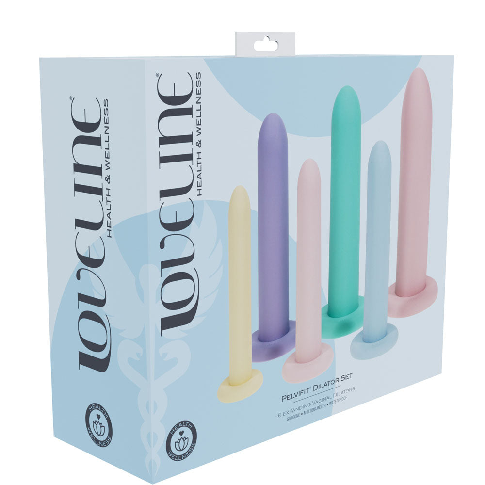 LOVELINE PelviFit Expanding Vaginal Dilator -  Vaginal Dilators - Set of 6 Sizes in pastel colors.