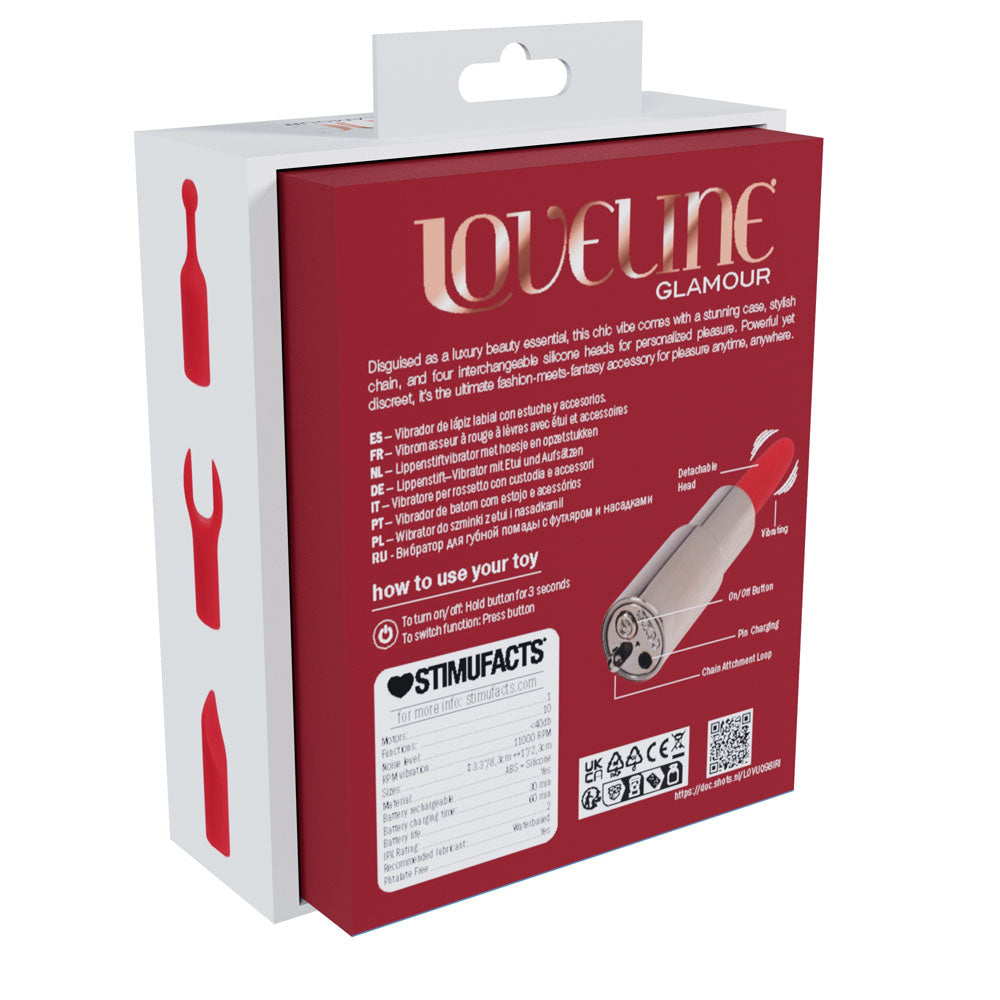 LOVELINE Diamond -  -  8.3 cm USB Rechargeable Lipstick Vibrator