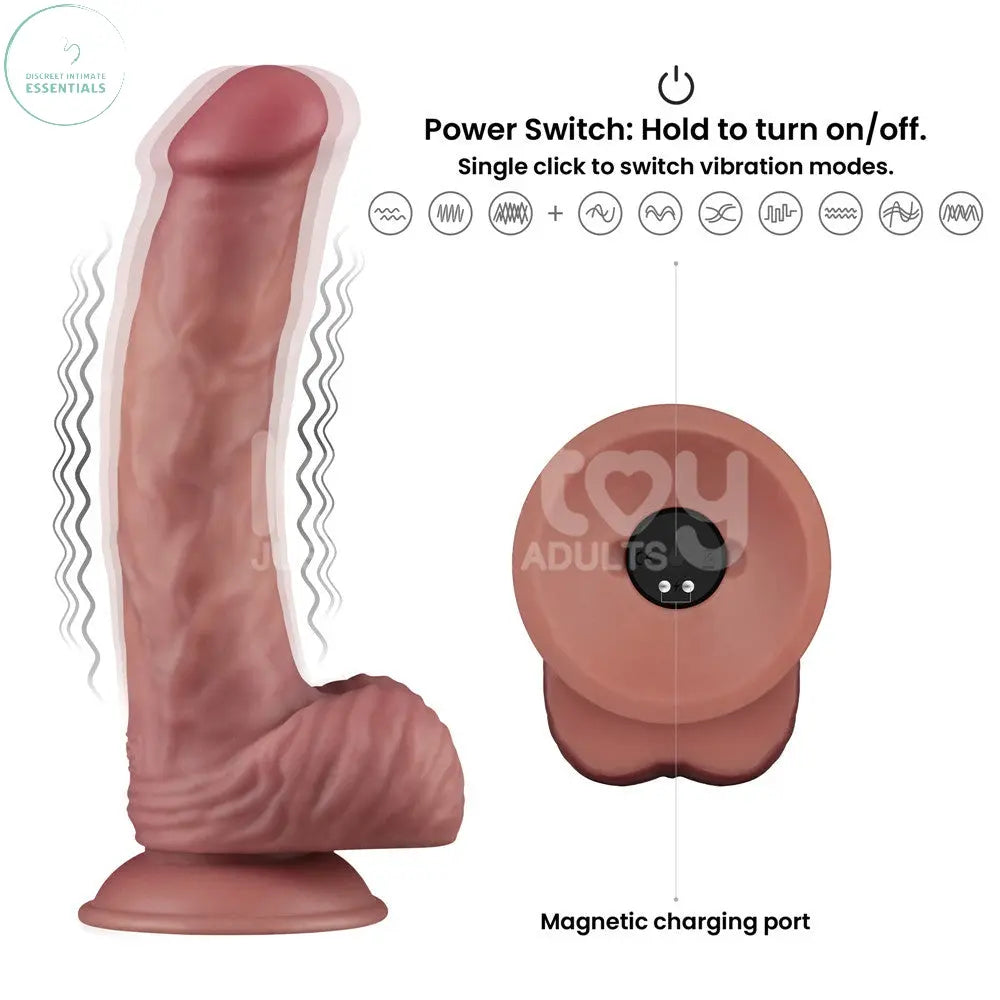 Affordable quality Dual Density Power Cock - 9 Inch  -  23 cm USB Rechargeable Vibrating Dildo  from Lovetoy by Discreet Intimate Essentials with Discreet Delivery 