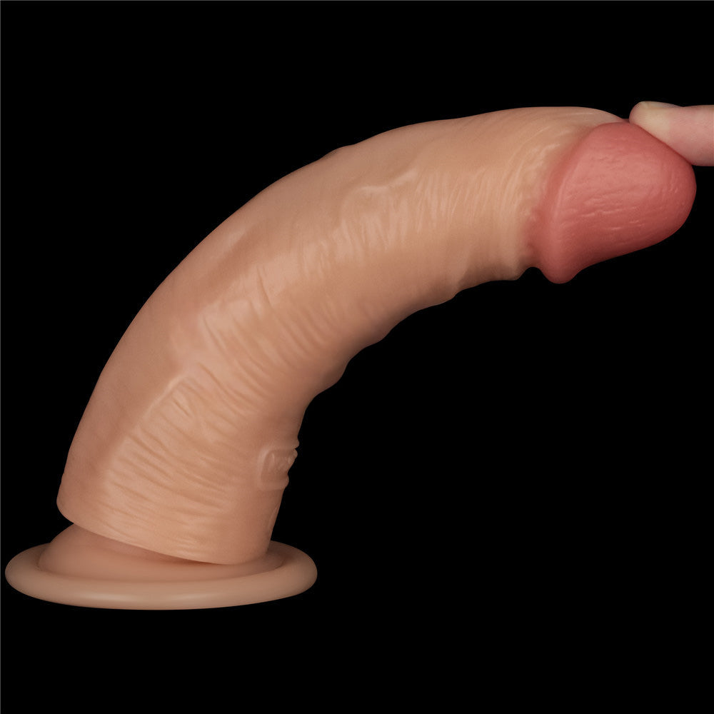 7 Inch Power Basics -  18 cm USB Rechargeable Vibrating Dong showcasing a realistic design for ultimate pleasure.