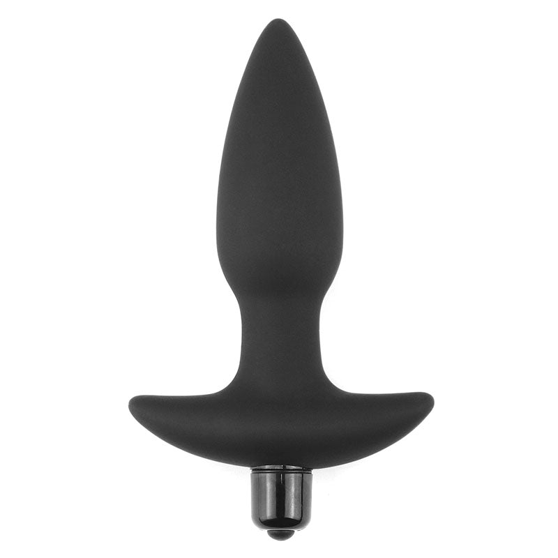 Anal Indulgence Collection Silicone Fantasy Anal Plug -  14.5 cm Vibrating Butt Plug on a white background.
