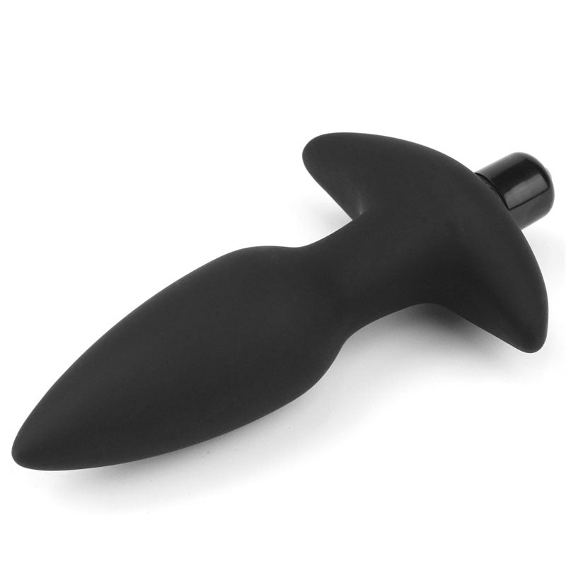 Anal Indulgence Collection Silicone Fantasy Anal Plug -  14.5 cm Vibrating Butt Plug on a white background.