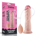 Cumming Softee Soft Ejaculation Cock 8.5'' - 21.6 cm Squirting Dong in pink packaging with realistic dildo and suction bulb.
