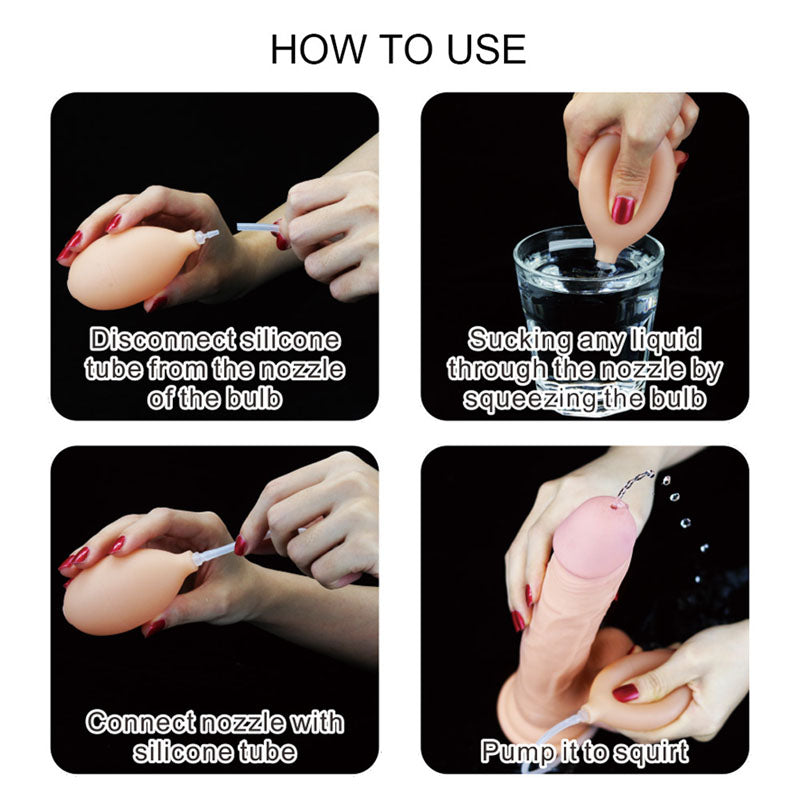 How to use Cumming Softee Soft Ejaculation Cock 8.5'' - 21.6 cm Squirting Dong for realistic squirting fun.