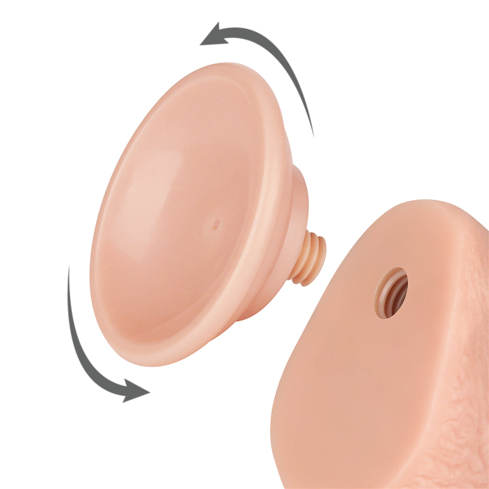 Sliding Skin Dual Layer Dong - 19.5 cm (7.5'') Dong with Flexible Skin attachment detail.