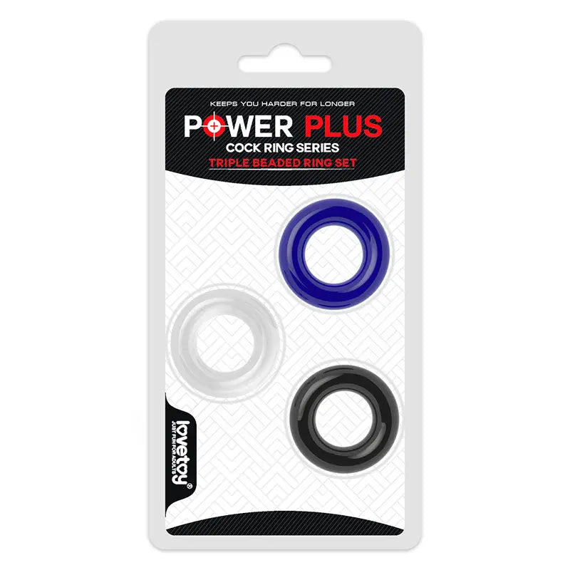 Affordable quality Power Plus Triple Donut Ring Set -  Cock Rings - Set of 3  from Lovetoy by Discreet Intimate Essentials with Discreet Delivery 
