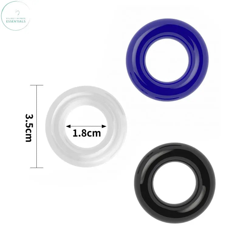 Affordable quality Power Plus Triple Donut Ring Set -  Cock Rings - Set of 3  from Lovetoy by Discreet Intimate Essentials with Discreet Delivery 