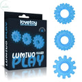 Affordable quality Lumino Play Penis Rings 3 Pack - Glow in the Dark  Cock Rings - Set of 3  from Lovetoy by Discreet Intimate Essentials with Discreet Delivery 