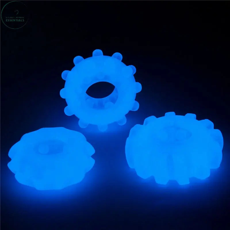 Affordable quality Lumino Play Penis Rings 3 Pack - Glow in the Dark  Cock Rings - Set of 3  from Lovetoy by Discreet Intimate Essentials with Discreet Delivery 