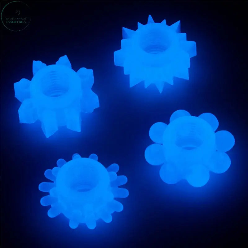 Affordable quality Lumino Play Penis Rings 4 Pack - Glow in the Dark  Cock Rings - Set of 4  from Lovetoy by Discreet Intimate Essentials with Discreet Delivery 