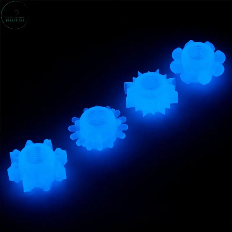 Affordable quality Lumino Play Penis Rings 4 Pack - Glow in the Dark  Cock Rings - Set of 4  from Lovetoy by Discreet Intimate Essentials with Discreet Delivery 