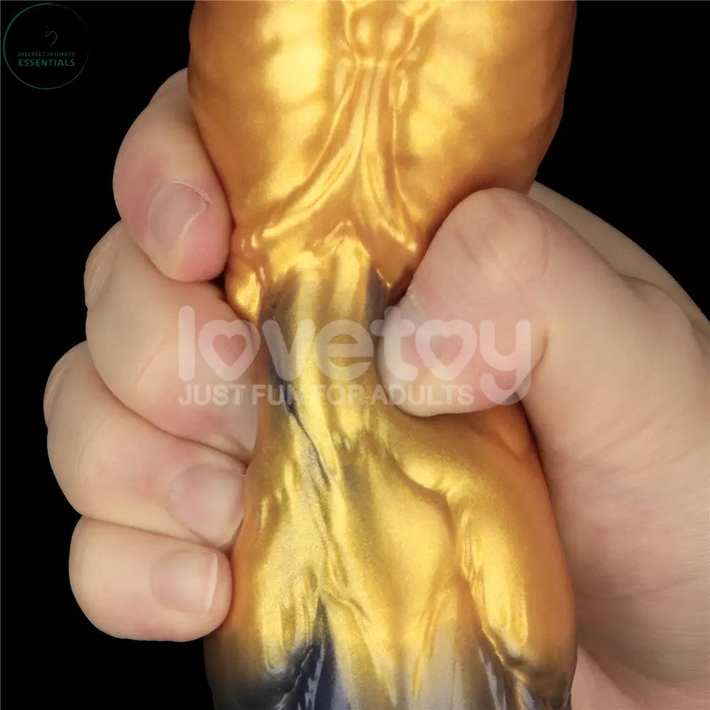 Aerosx 10 Inch Dual Density Inflatable Dildo - Gold/Blue 33 cm Inflatable Fantasy Dildo Lovetoy