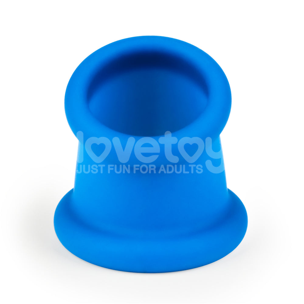 Pinnacle Pro Tapered Squeeze -  Ball Stretcher in blue silicone, ideal for comfort and stimulation, an essential intimate accessory.