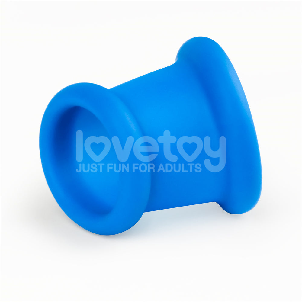 Pinnacle Pro Tapered Squeeze -  Ball Stretcher in blue silicone, perfect for comfort and stimulation needs.