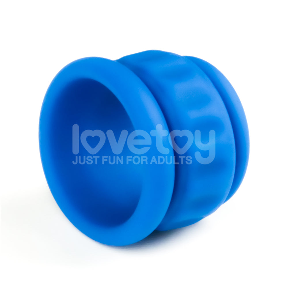 Pinnacle Pro Twin Flex -  Cock & Balls Rings in blue silicone for versatile and enhanced pleasure.