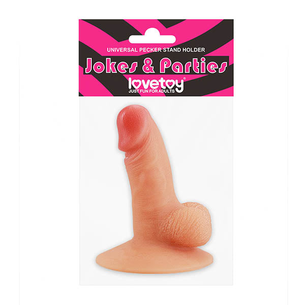 Jokes & Parties Universal Pecker Stand Holder - Novelty Phone Holder packaging for a fun adult gift.