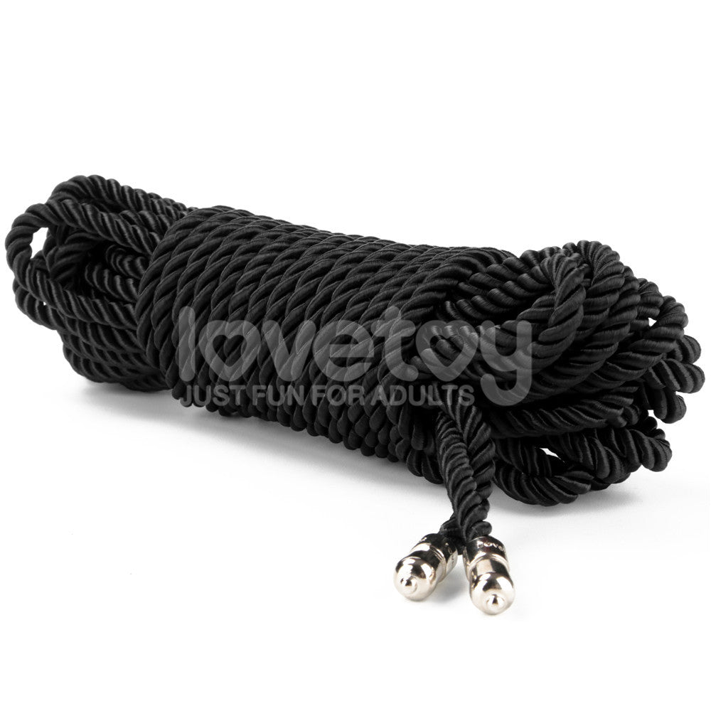 Rebellion Reign Silky Bondage Rope -  -  Bondage Rope - 10 metre length, smooth black rope for intimate use.