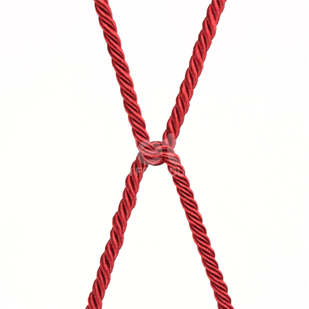 Rebellion Reign Silky Bondage Rope -  -  Bondage Rope - 10 metre length, red silky bondage rope intertwined.