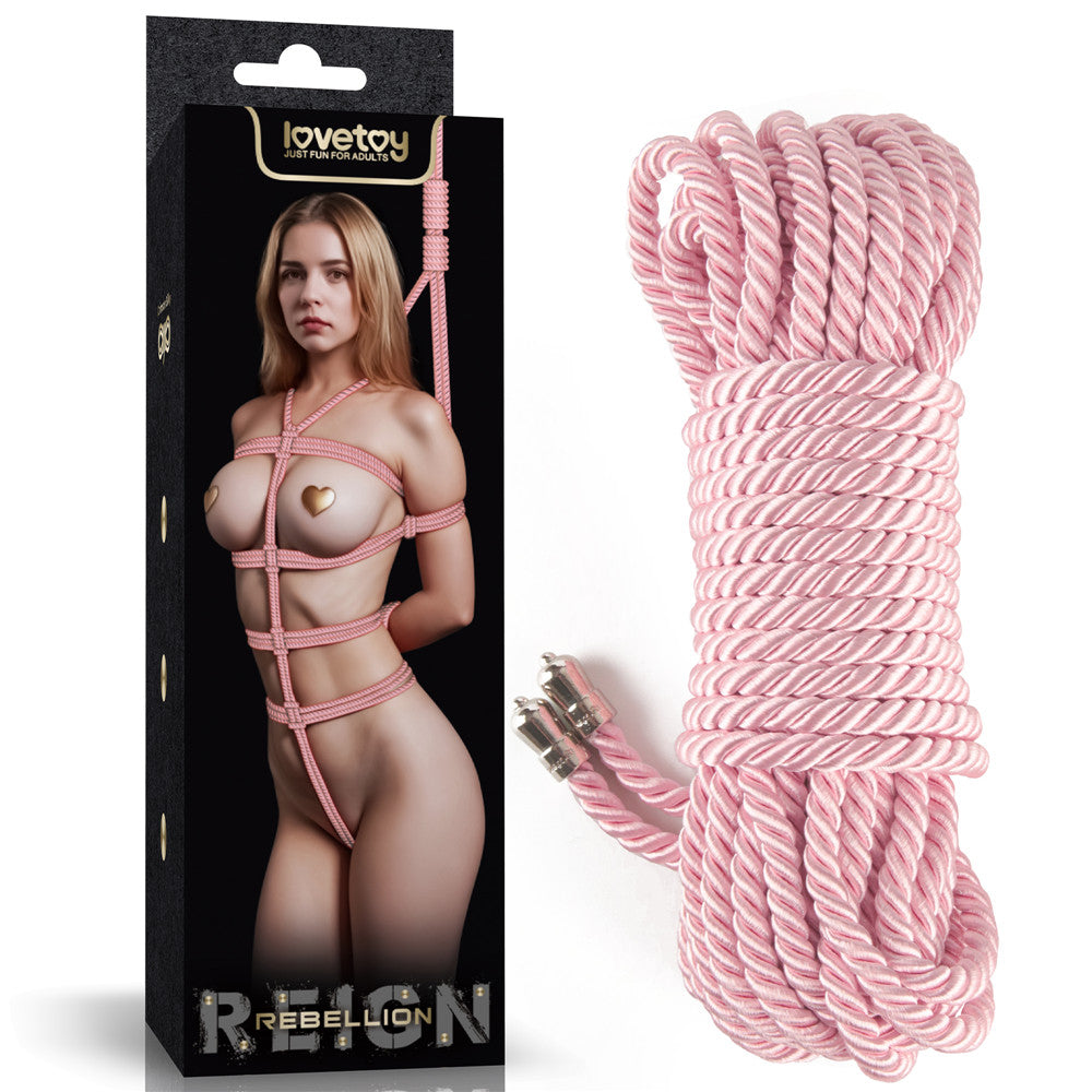 Rebellion Reign Silky Bondage Rope -  -  Bondage Rope - 10 metre length with model showcase in packaging.