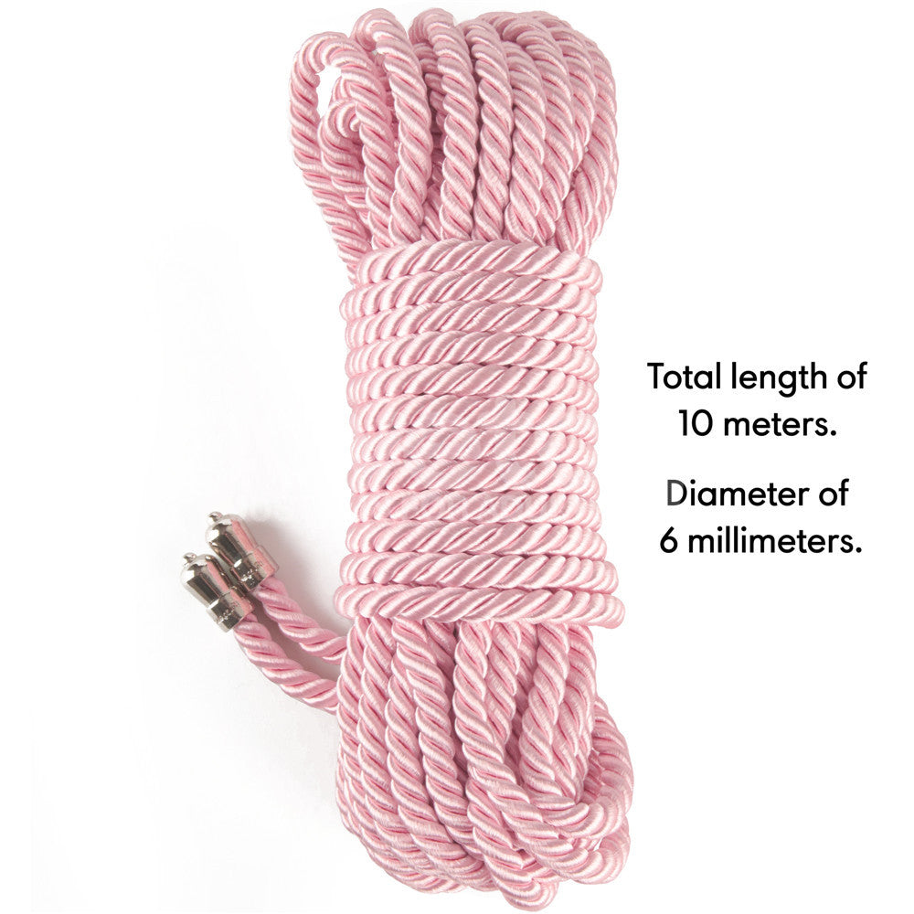 Rebellion Reign Silky Bondage Rope -  -  Bondage Rope - 10 metre length, pink silky rope for intimate use, 10m long.