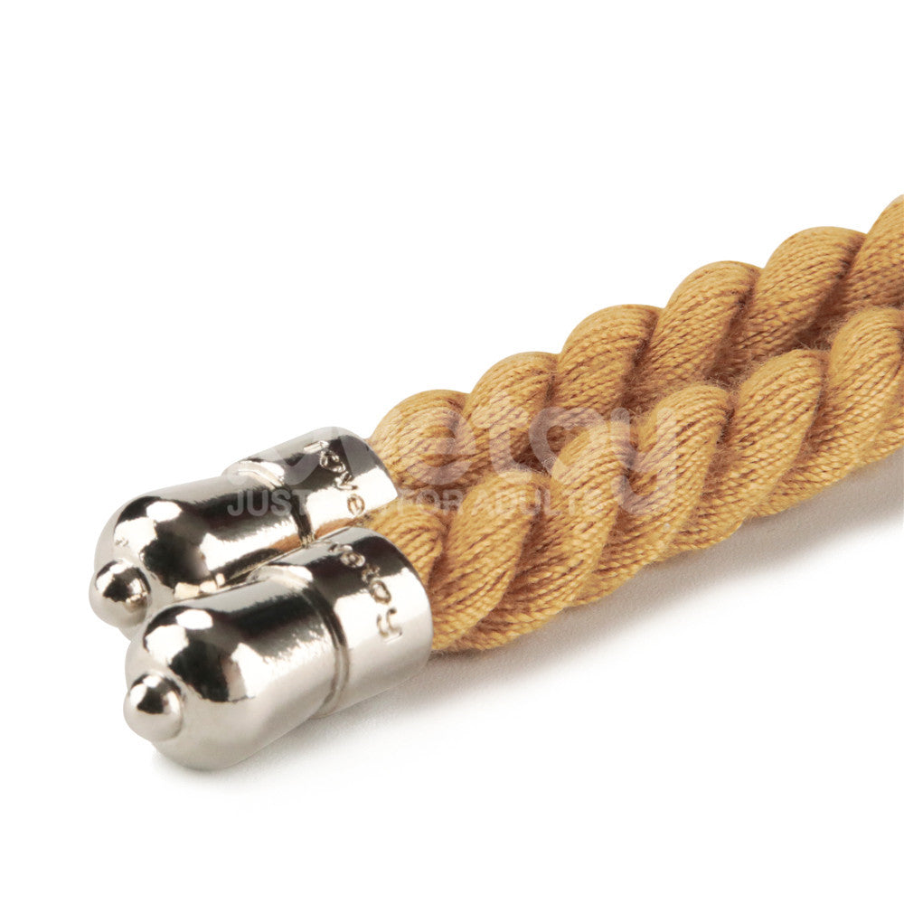 Rebellion Reign Bondage Rope - Natural - Natural Bondage Rope - 10 metre length close-up view with metallic ends.