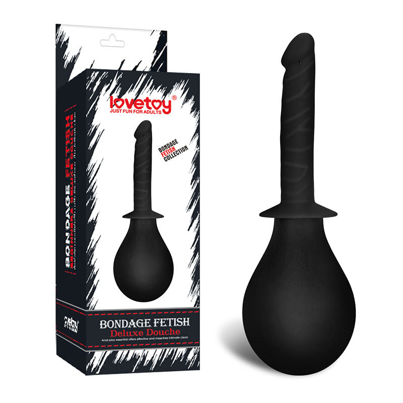Bondage Fetish Deluxe Douche -  Unisex Douche in sleek black design with packaging, ideal for intimate essentials.