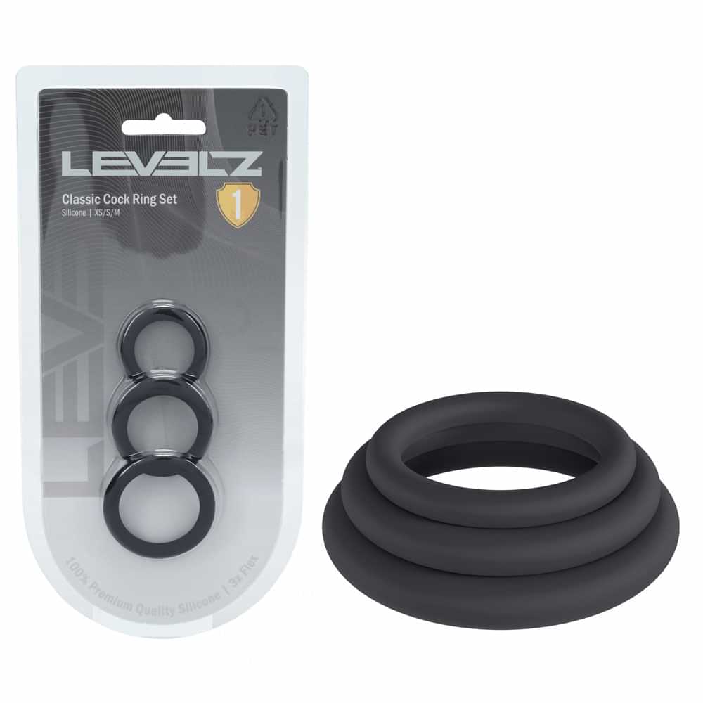 LEVELZ Classic Silicone Cock Ring Set - XS/S/M -  Cock Rings - Set of 3 Sizes