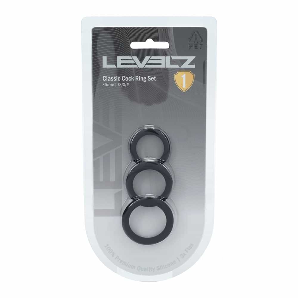 LEVELZ Classic Silicone Cock Ring Set - XS/S/M -  Cock Rings - Set of 3 Sizes