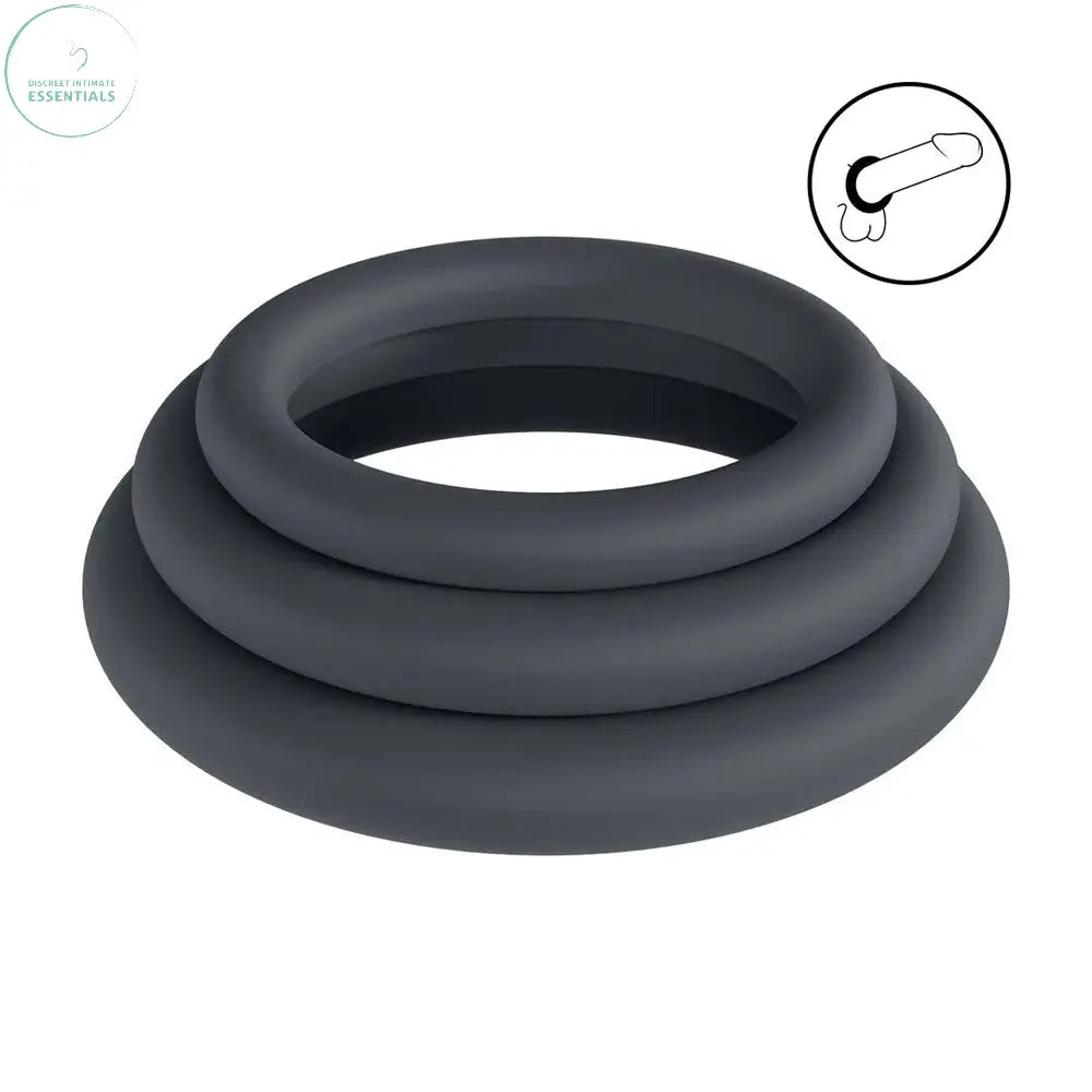 Affordable quality LEVELZ Classic Silicone Cock Ring Set - L/XL/XXL -  Cock Rings - Set of 3 Sizes  from Shots Toys by Discreet Intimate Essentials with Discreet Delivery 