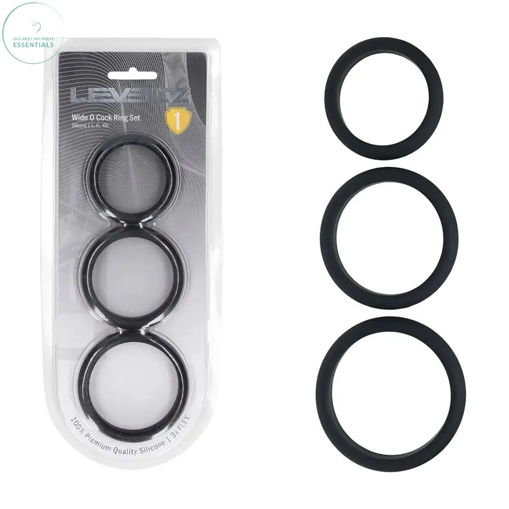 Affordable quality LEVELZ Wide O Silicone Cock Ring Set of 3 - L/XL/2X -  Cock Rings - Set of 3 Sizes  from Shots Toys by Discreet Intimate Essentials with Discreet Delivery 