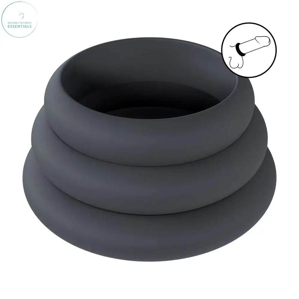 Affordable quality LEVELZ Wide O Silicone Cock Ring Set of 3 - L/XL/2X -  Cock Rings - Set of 3 Sizes  from Shots Toys by Discreet Intimate Essentials with Discreet Delivery 