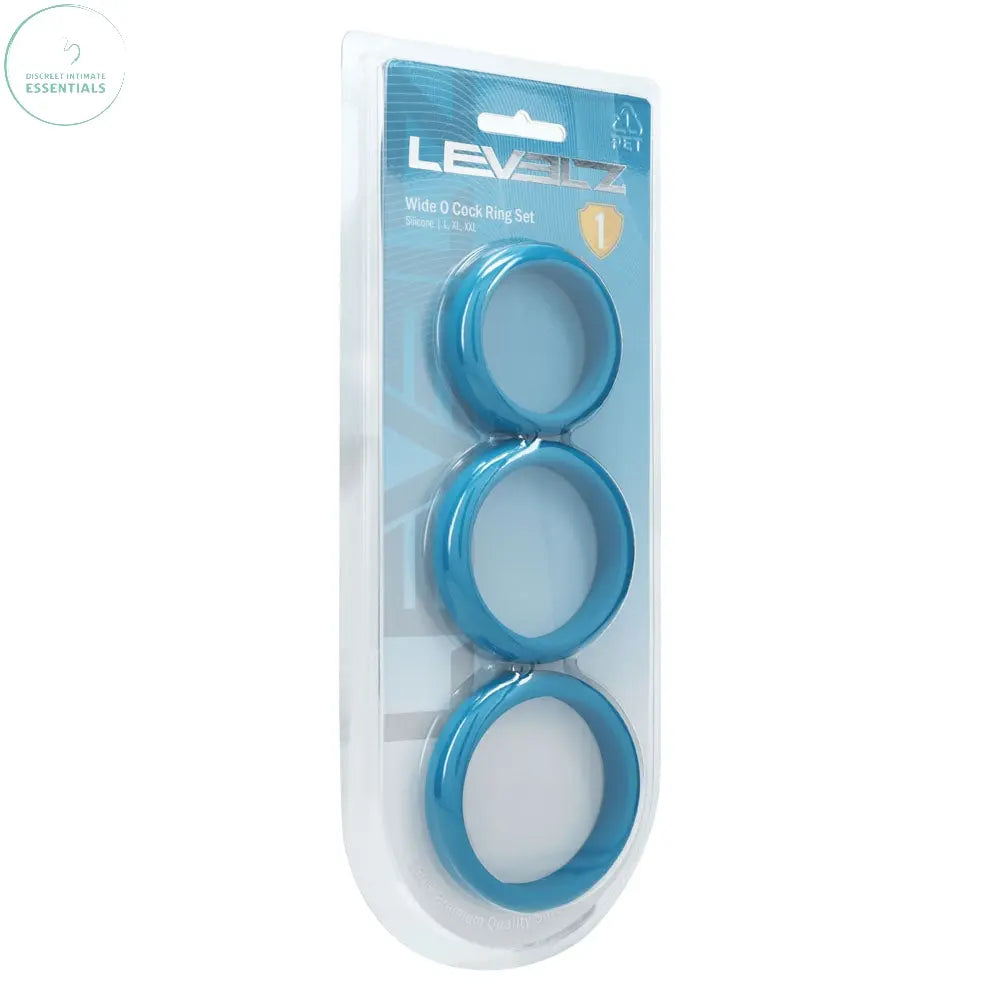 Affordable quality LEVELZ Wide O Silicone Cock Ring Set of 3 - L/XL/2X - Teal Cock Rings - Set of 3 Sizes  from Shots Toys by Discreet Intimate Essentials with Discreet Delivery 