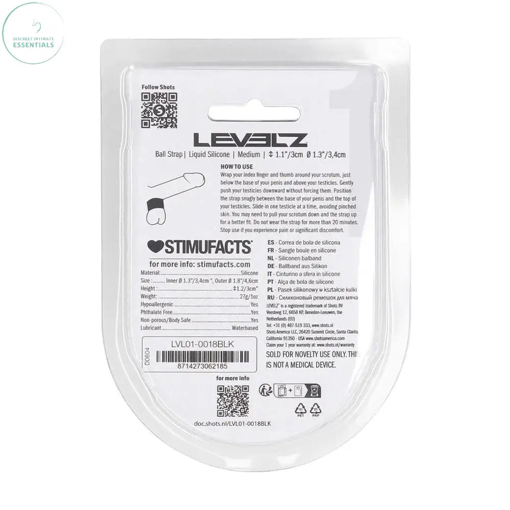 Affordable quality LEVELZ Liquid Silicone Ball Strap - M -  -  Ball Strap  from Shots Toys by Discreet Intimate Essentials with Discreet Delivery 