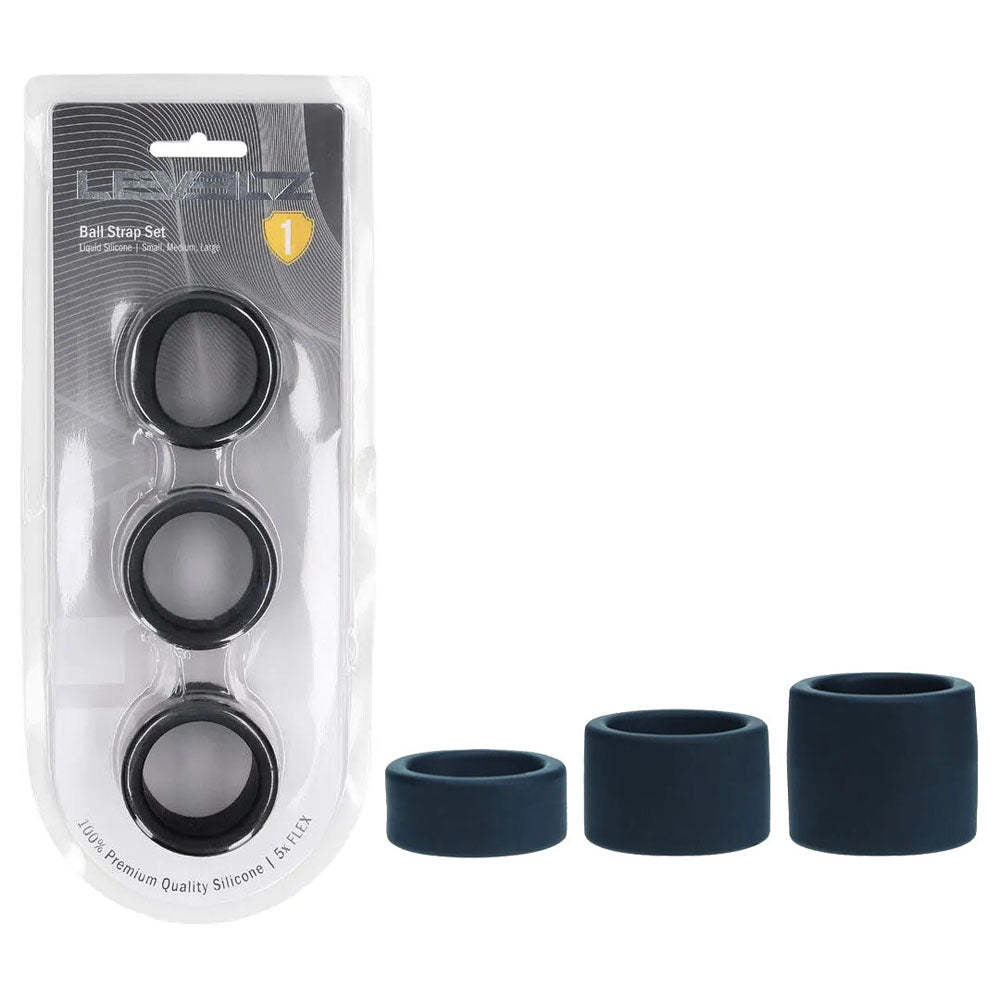 LEVELZ Liquid Silicone Ball Strap Set of 3 -  -  Ball Stretchers - Set of 3 Sizes in sleek packaging