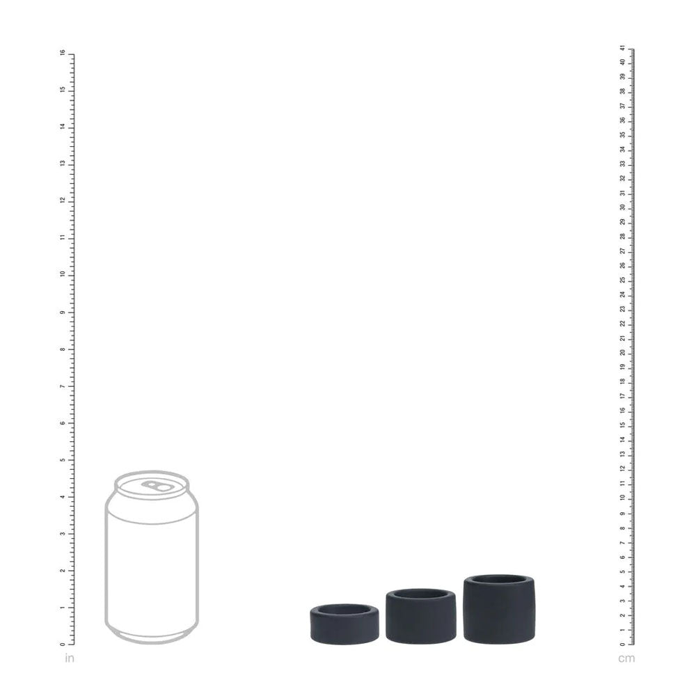 LEVELZ Liquid Silicone Ball Strap Set of 3 -  -  Ball Stretchers - Set of 3 Sizes displayed next to a can for size reference.