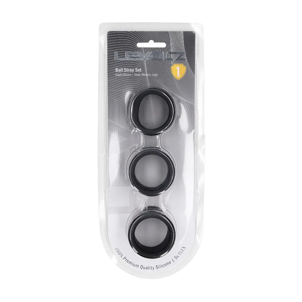 LEVELZ Liquid Silicone Ball Strap Set of 3 -  -  Ball Stretchers - Set of 3 Sizes in sleek packaging.