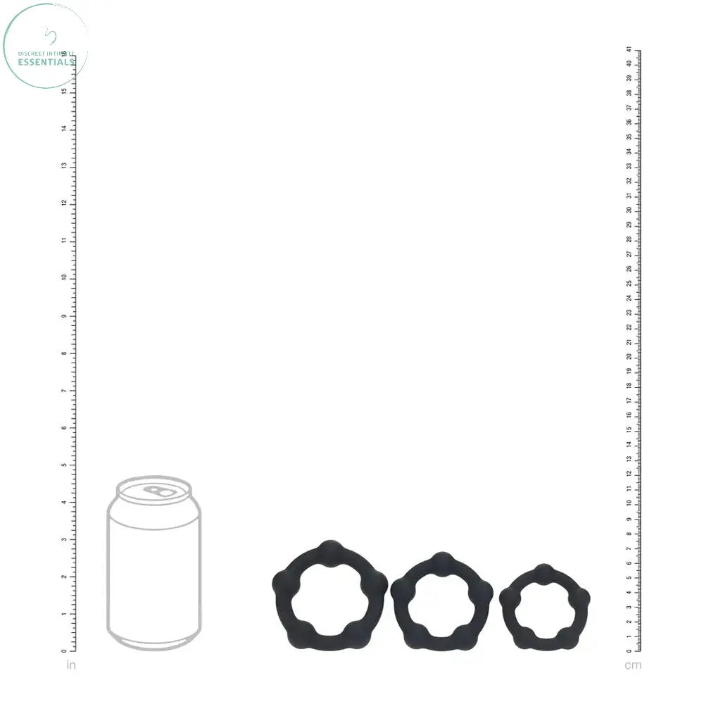 Affordable quality LEVELZ Beaded Silicone Cock Ring Set of 3 -  -  Cock Rings - Set of 3 Sizes  from Shots Toys by Discreet Intimate Essentials with Discreet Delivery 