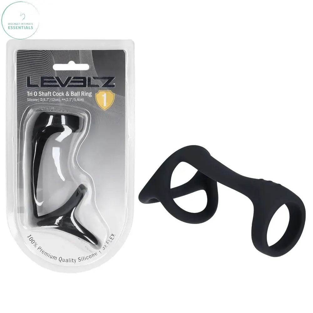 Affordable quality LEVELZ Tri O Silicone Shaft Cock & Ball Ring -  Cock & Balls Ring  from Shots Toys by Discreet Intimate Essentials with Discreet Delivery 