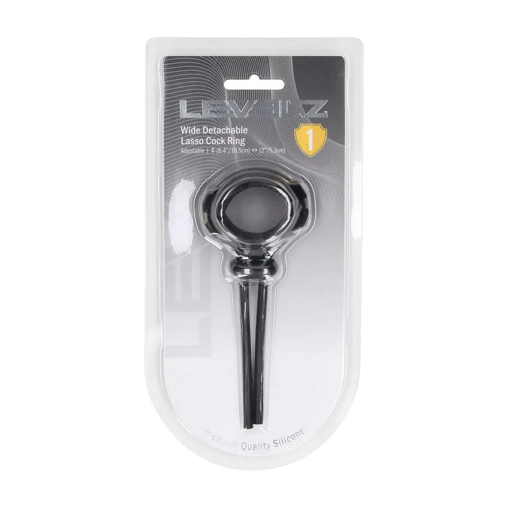 LEVELZ Wide Detachable Lasso Cock Ring -  -  Adjustable Cock Ring in sleek packaging showing flexible silicone design.