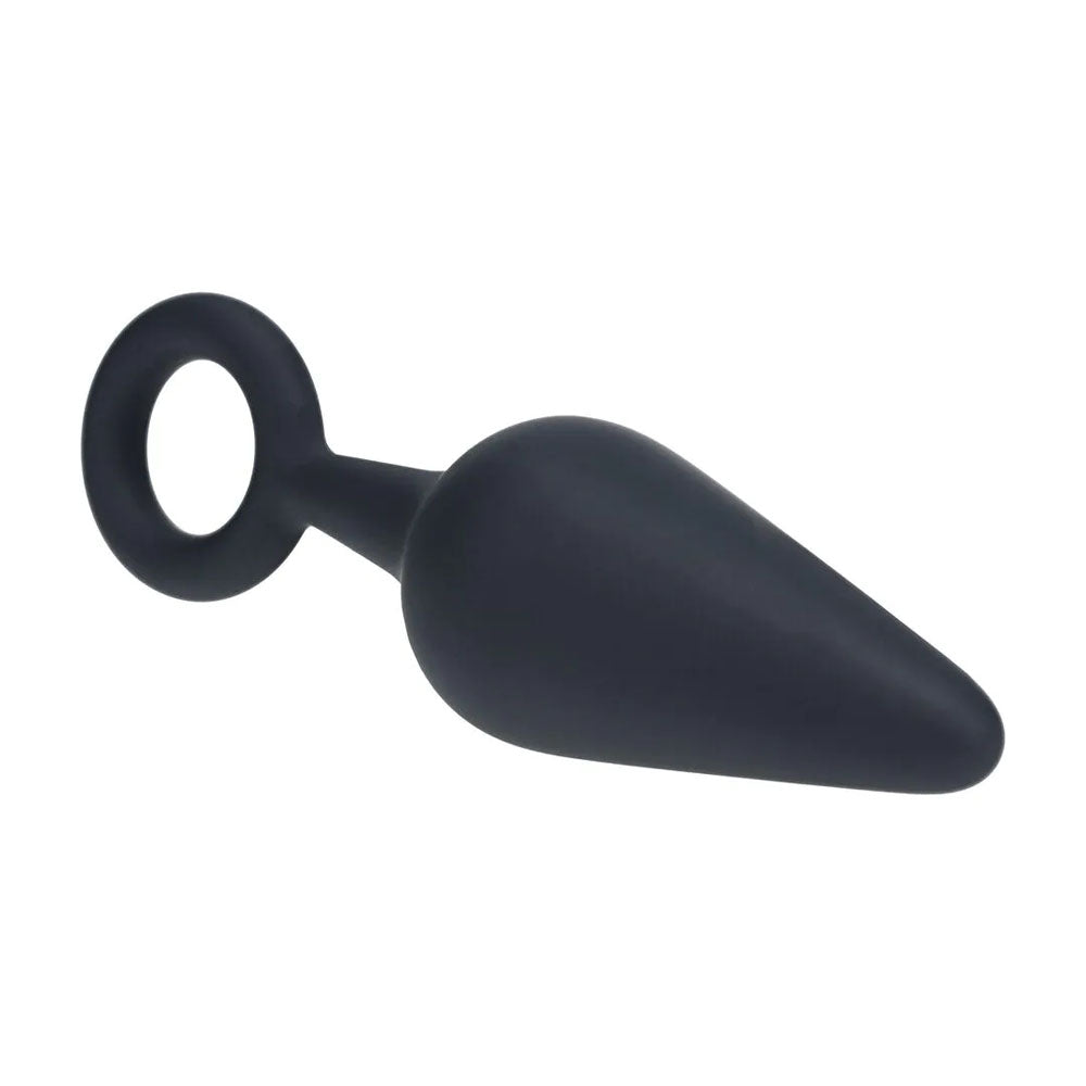 LEVELZ Silicone Anal Plug with Loop - Medium -  -  Medium Butt Plug, premium silicone, tapered tip, built-in loop handle.