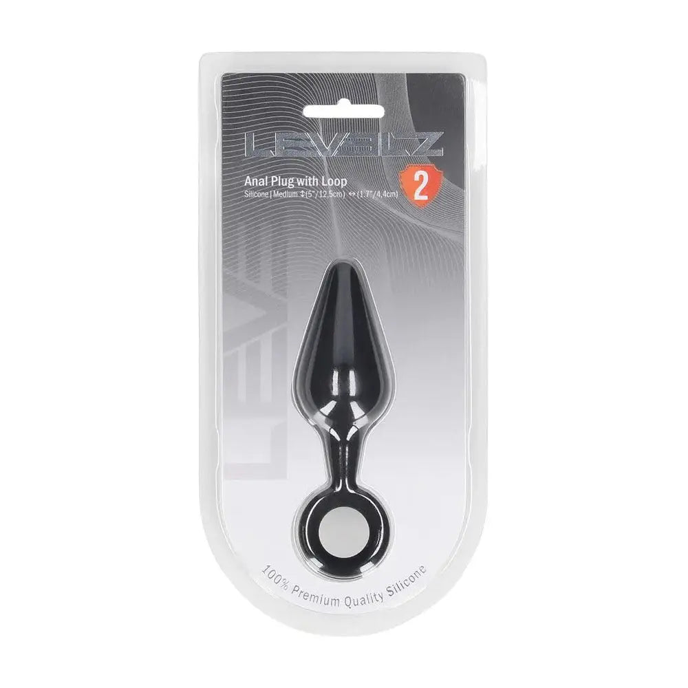 LEVELZ Silicone Anal Plug with Loop - Medium -  -  Medium Butt Plug Shots Toys Discreet Intimate Essentials.