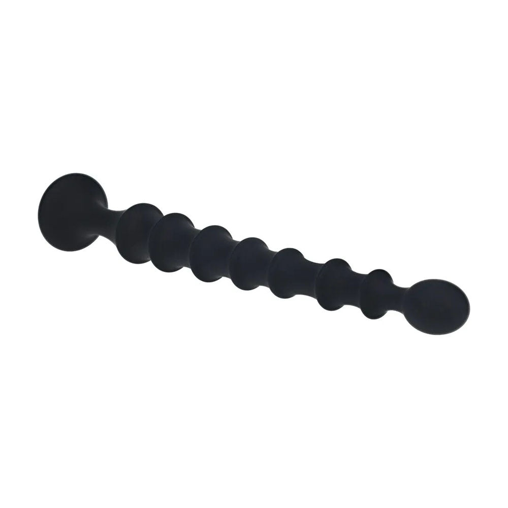 LEVELZ Ribbed Silicone Flared Anal Probe -  26.7 cm Anal Beads in premium silicone for textured pleasure.