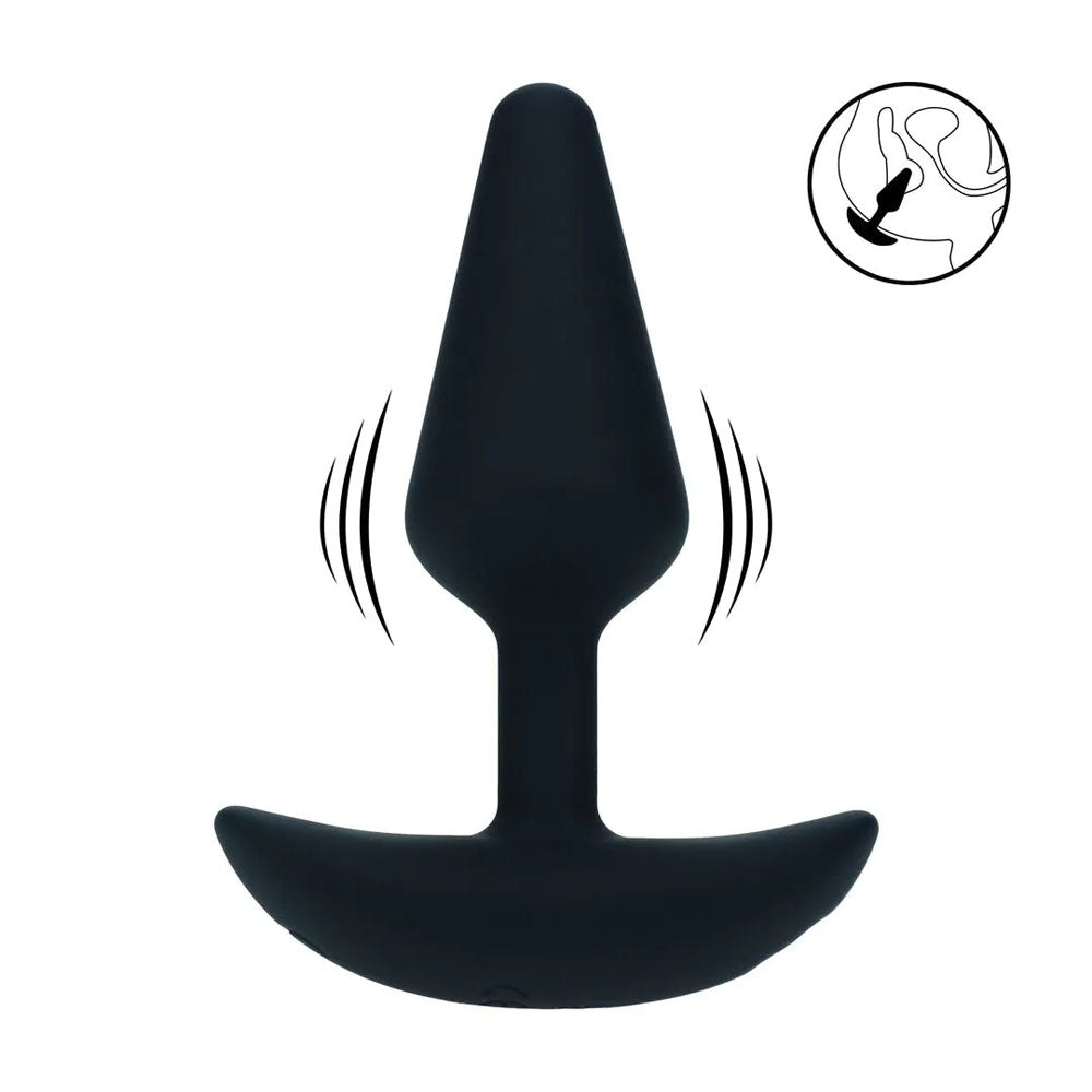 LEVELZ Classic Vibrating Silicone Anal Plug - Small - Small USB Rechargeable Butt Plug in black silicone design.