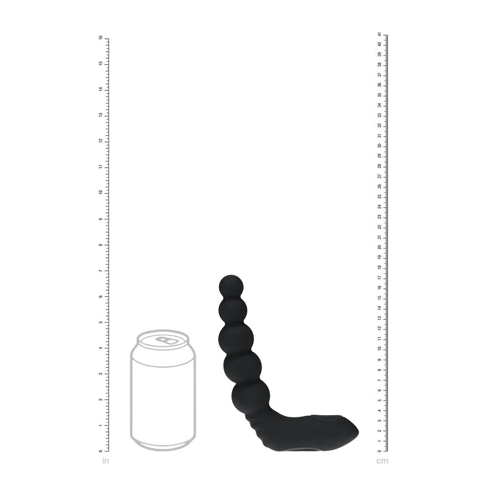 LEVELZ Rechargeable Beaded Prostate Massager -  USB Rechargeable Heating + Vibrating Prostate Massager next to a soda can for size reference.