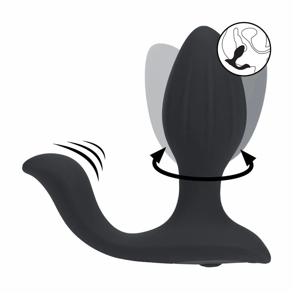 LEVELZ Vibrating & Rotating Anal Plug with Ball Stimulator - 10.7 cm USB Rechargeable Vibrating Butt Plug showcasing its design.